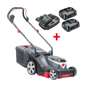 AL-KO 18 V Bosch 3.22 Li R Easy Battery Roller 13" with Rear Roller (Includes 2 x 2.5Ah Batteries and Charger).