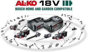 AL-KO 18 V Bosch Compatible Cordless Garden Tool Range.